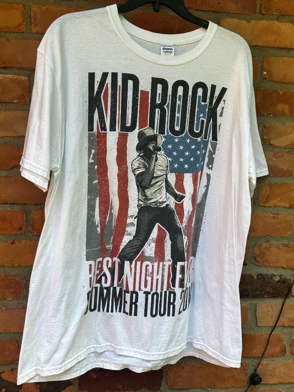 Kid Rock -Best Night Ever- Summer Tour 2013 - White T-Shirt, Men's Size XL